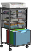 Rolling File Cart with 4 Storage Drawers, Filing Cabinet for Home Office, Hangin