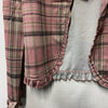 GRACE KARIN Women Business Casual Cropped Blazer Pink Plaid Small Long Sleeve