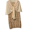 Gold sequin mother of the bride dress by The Family Flips, formal size 18, elegant wedding and special occasion gown.