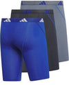 Men's Adidas 3-Pk Sport Performance Mesh Long-Leg Boxer Briefs M Blue/Gray/Black