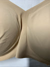 True & Co MEDIUM Body Boost Wireless Hook Back Push Up T-shirt Bra Beige Size M