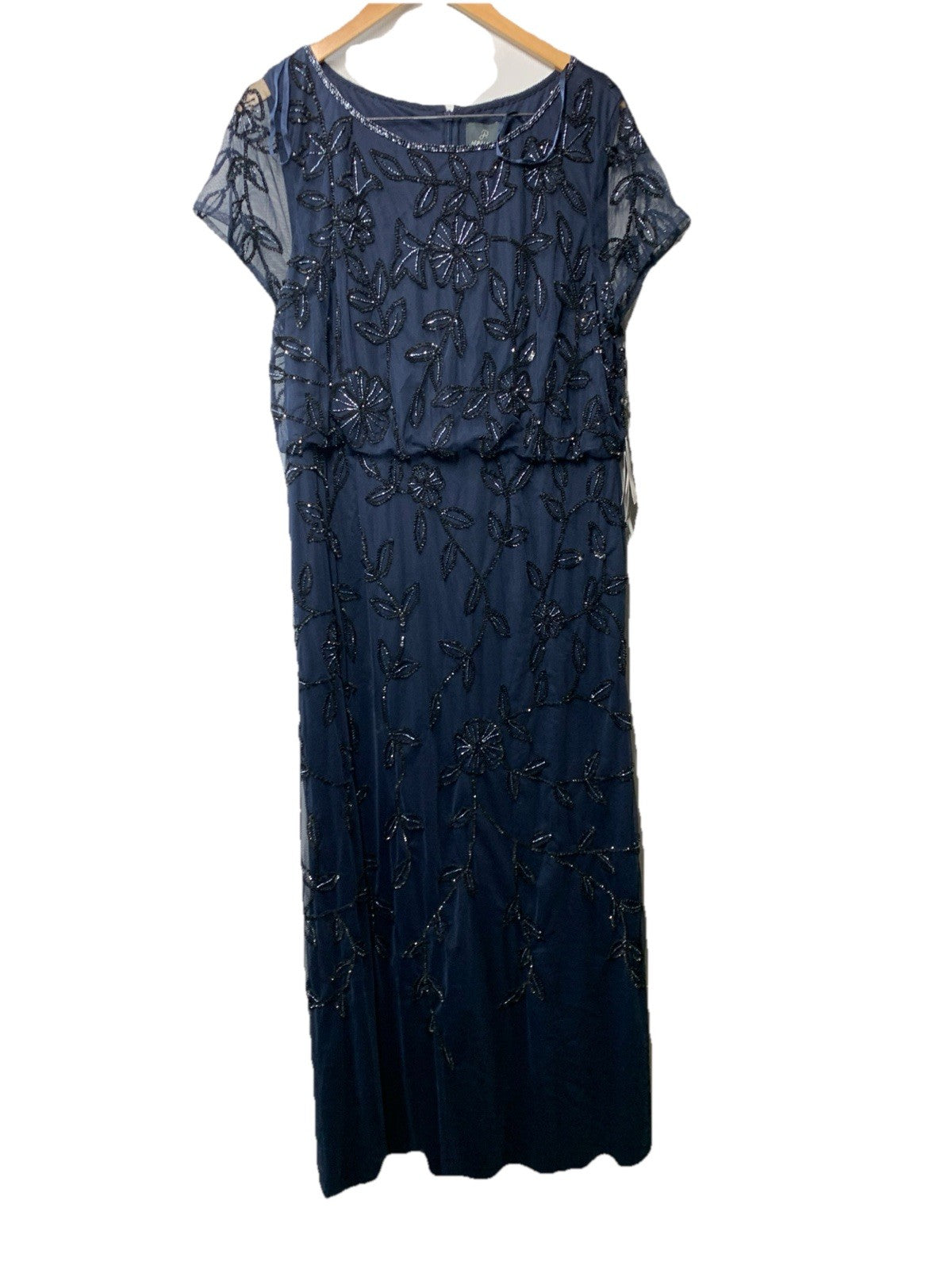 Alex Evenings Women's Blouson Beaded Long Dress Formal Cocktail Guest Size 18