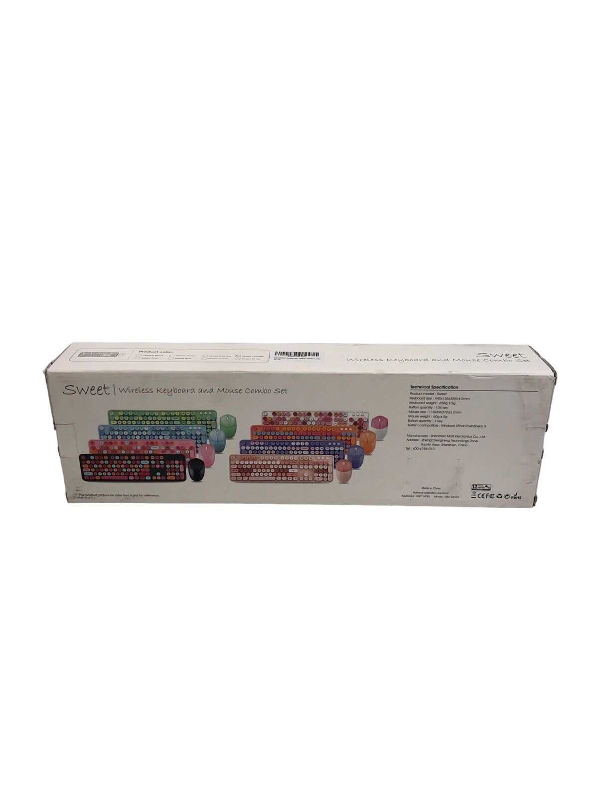 Colorful Wireless Keyboard and Mouse Combo, Retro Typewriter Style Keyboard
