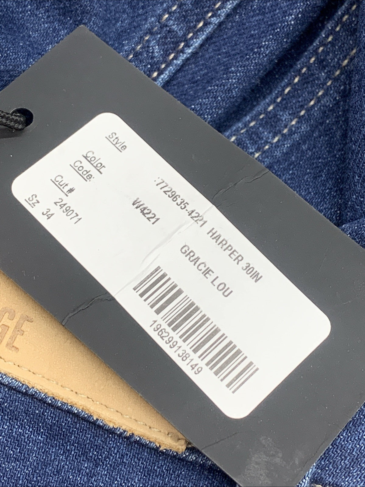 Paige Harper Ankle Jeans Women's Blue High Rise Wide Leg Size 34 Long Pants