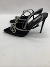 Steve Madden Viable High Stiletto Embellished Ankle Strap Size 10 Satin Black