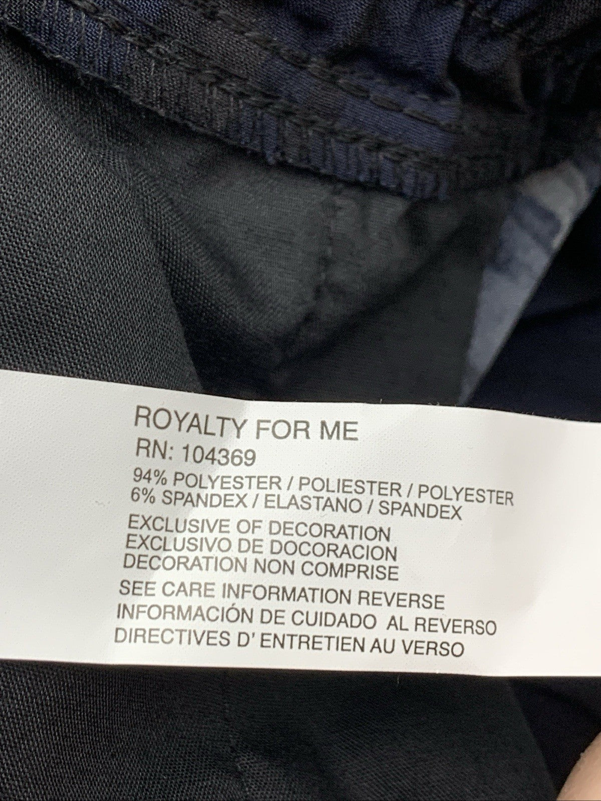 Royalty For Me Techo Men's Large Navy Blue AB001 Tie Dye Short 4 Way Stretch