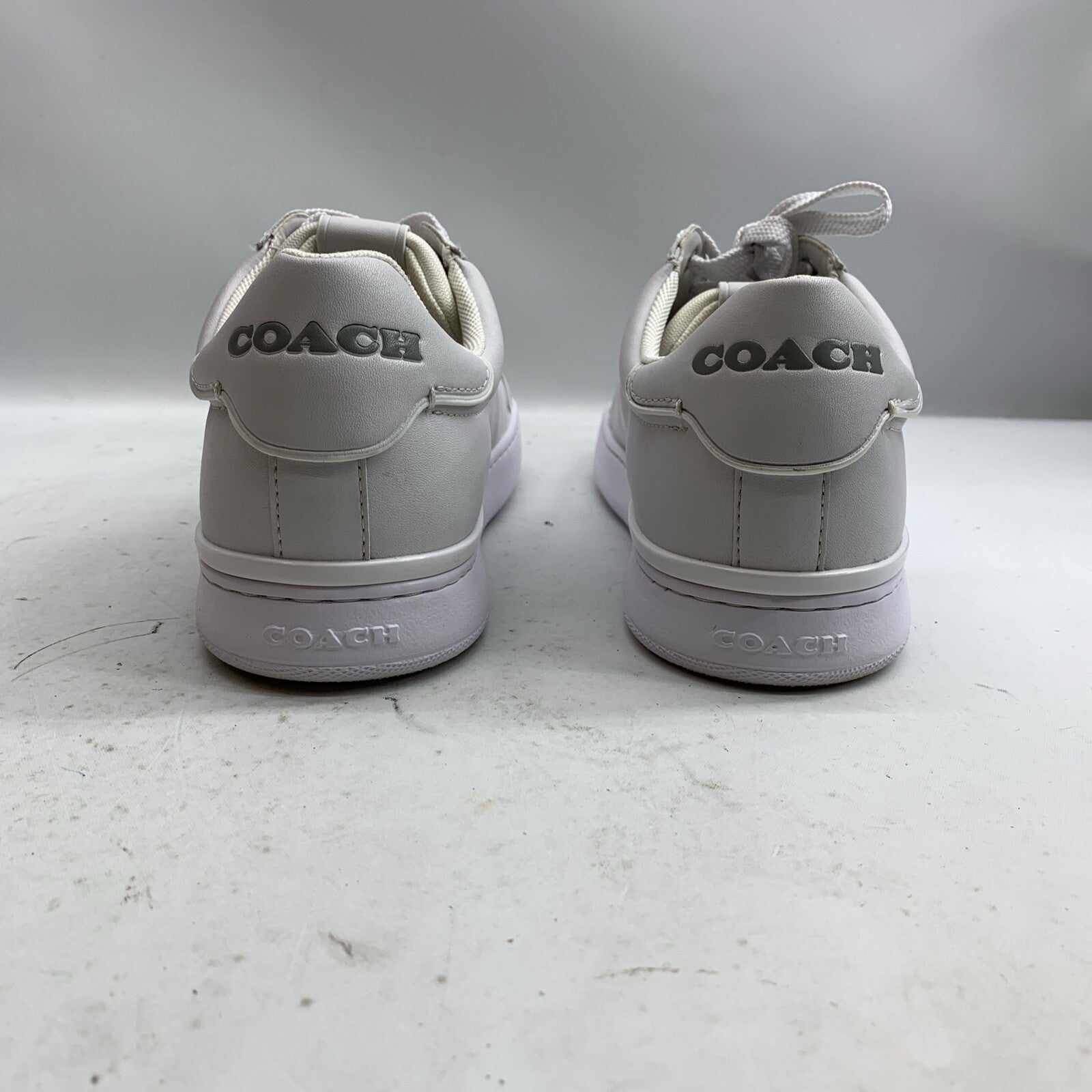 Coach Men'S Lowline Low Top Sneaker White Leather Size 9 Lace-up Shoes Casual