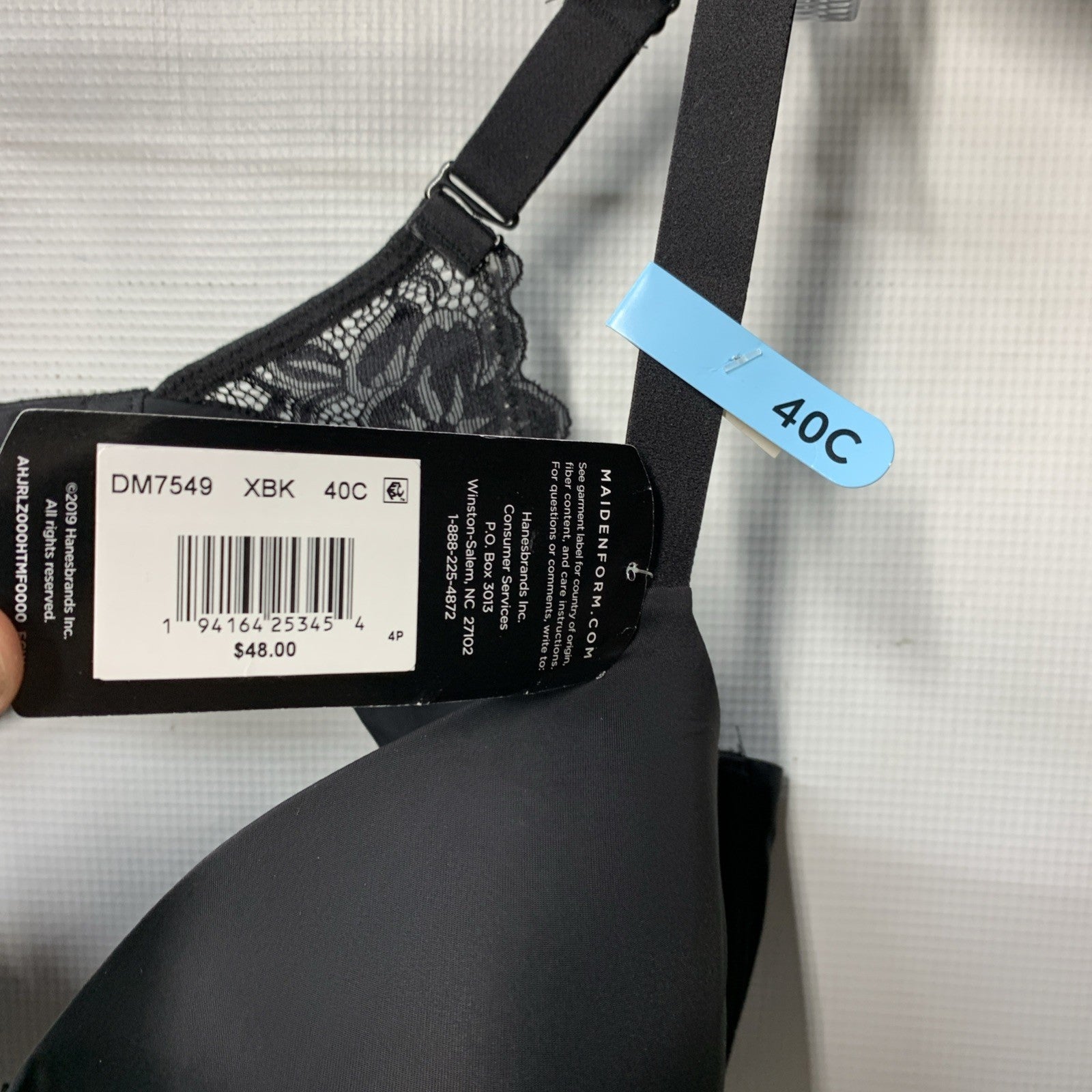 Maidenform DM7549 One Fabulous Fit 2.0 Full Coverage Underwire Bra Black 40C