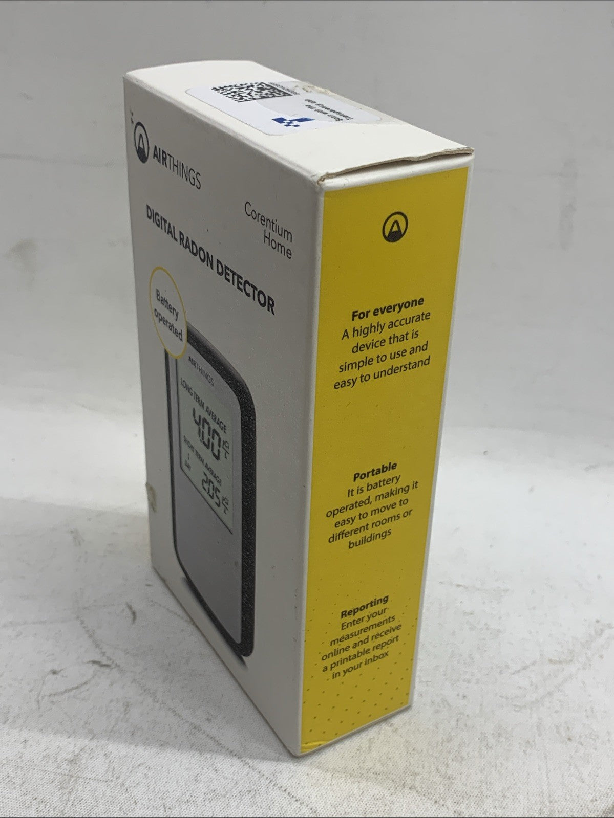 Airthings Corentium Home Digital Radon Detector QRI Battery Operated Portable
