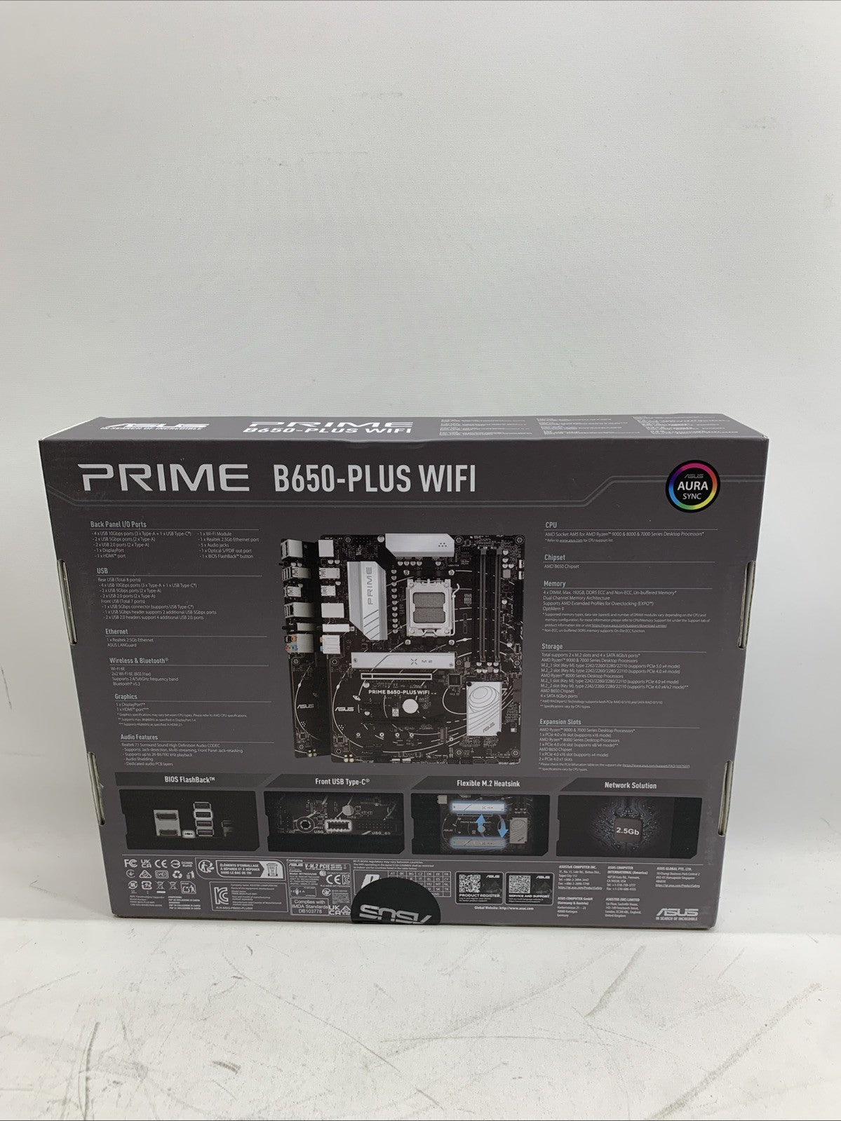 ASUS Prime B650-PLUS WiFi AMD B650 AM5 Ryzen Desktop 9000 8000 & 7000 ATX Mother