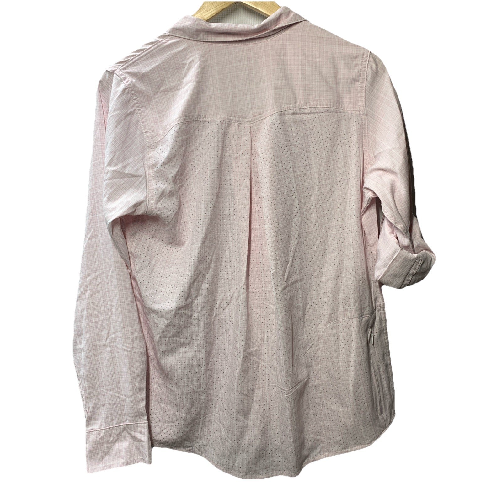 Huk Women's Standard Tide Point Long Sleeve Collared Fishing Shirt Pink Medium