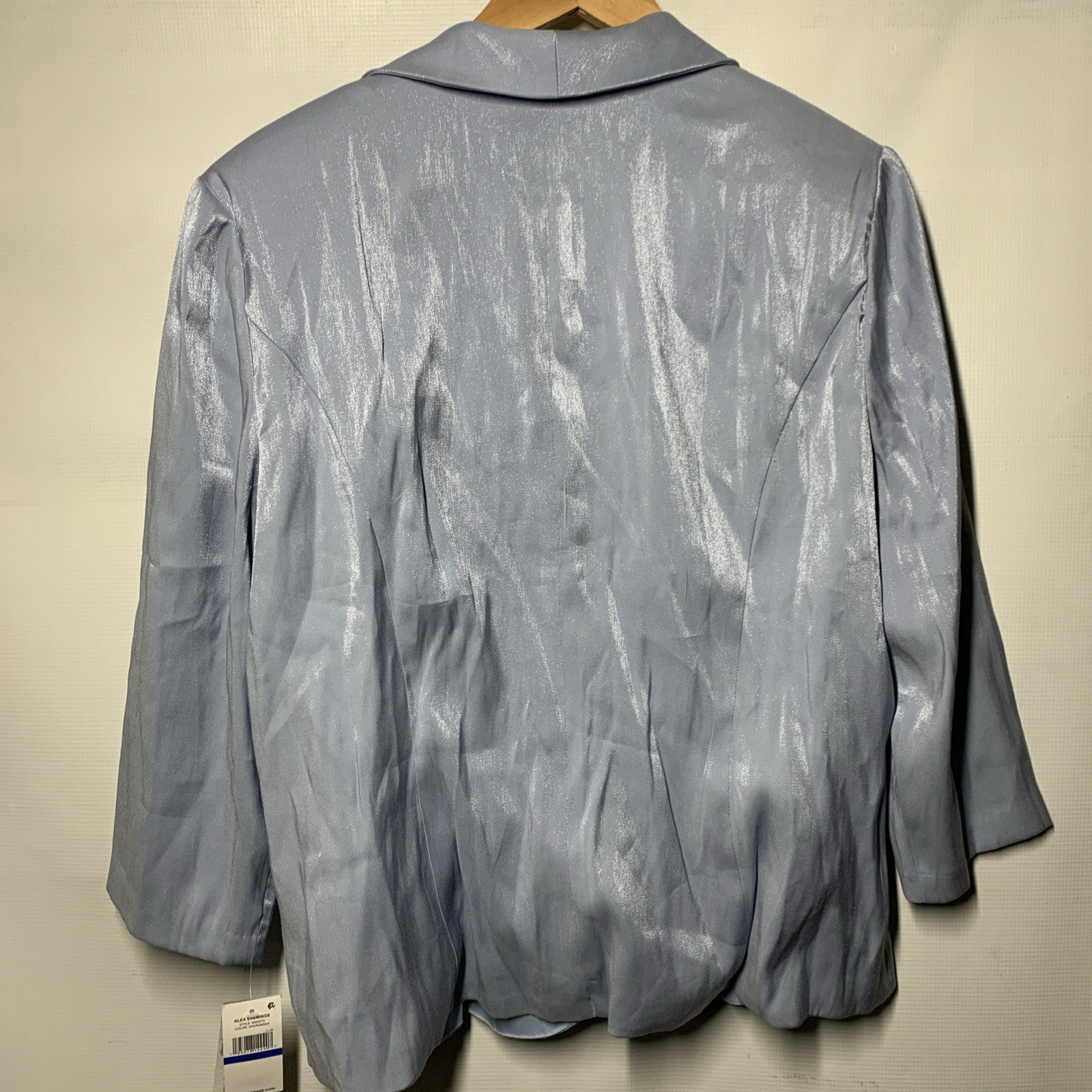 Alex Evenings Womens 3/4 Sleeve Surplice Neckline Stretch Shimmer Jacket Size XL