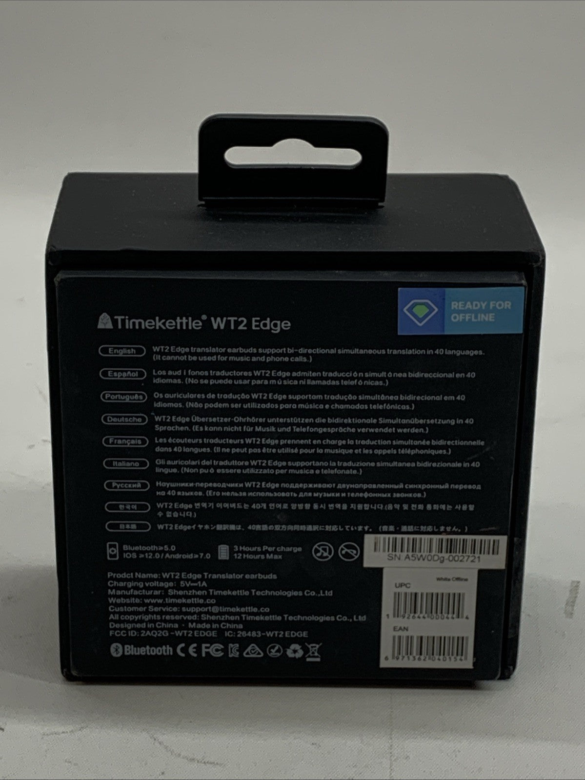 Timekettle WT2 EDGE Earbuds Translator Offline Language Earphones Device White