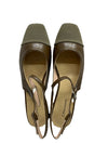 C.Paravano Women F11 Slingback Shoes Close Square Toe Flats Sandals Size 39(EU)