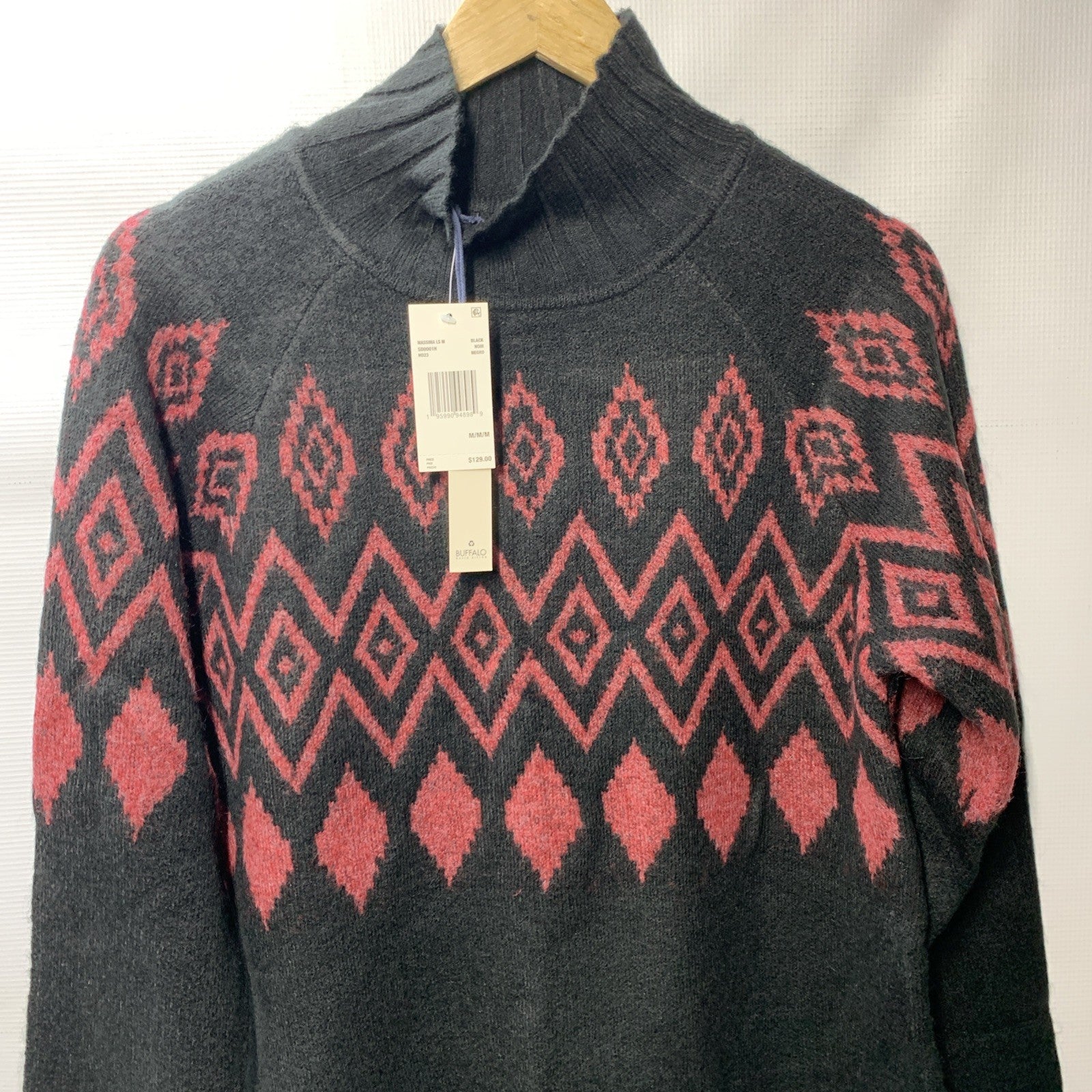 Buffalo David Bitton Women's Massima Ls Mock Neck Sweater Dress Black Medium