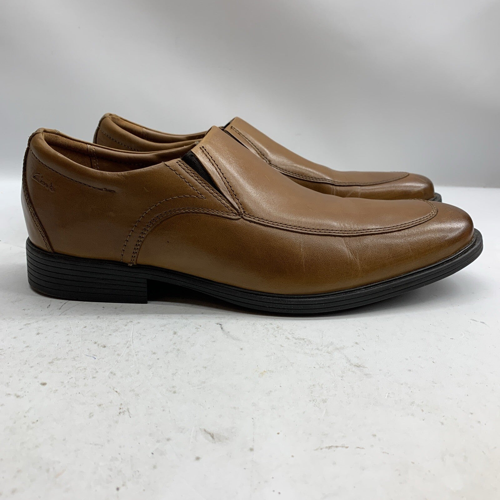 Clarks Mens' Brown Leather Whiddon Step Slip-On Loafer Size US 10 Slip-on Brown