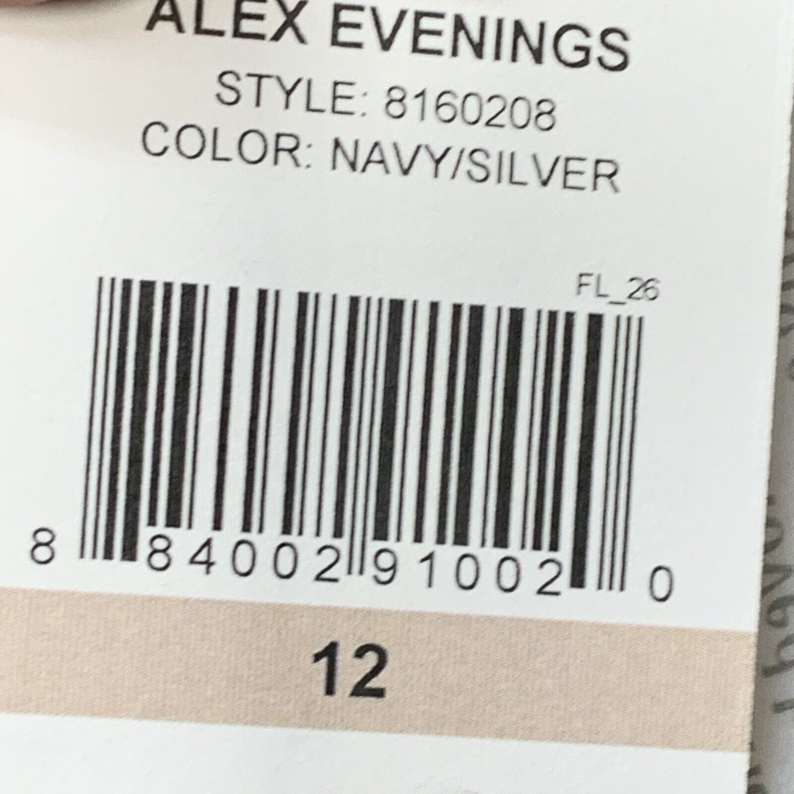 Alex Evenings 8160208 Navy Embellished Illusion Neckline Sheath Dress Size 12