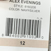 Alex Evenings 8160208 Navy Embellished Illusion Neckline Sheath Dress Size 12