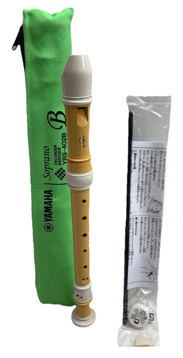Yamaha YRS-402B Soprano Recorder Baroque Plastic Key of C Traditional Ivory