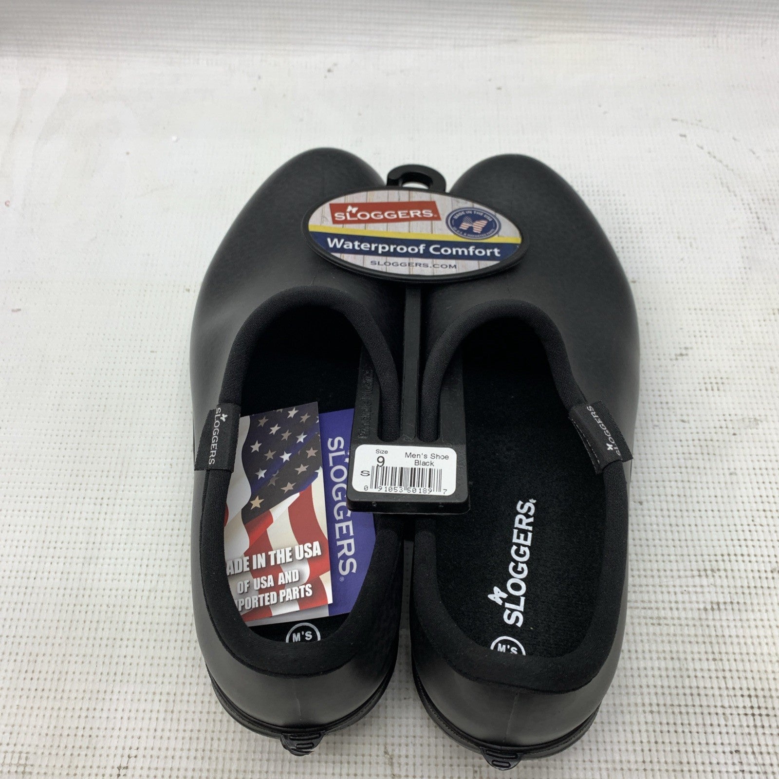 Sloggers 5301BK09 Garden/Rain Shoes Size Men's 9 Women's 11 Black Black Slip-on