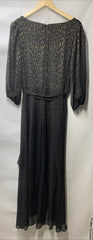 DKNY Women's Double Strap Cold Shoulder Gown Size 12 Black ED21A570 3/4 Sleeve