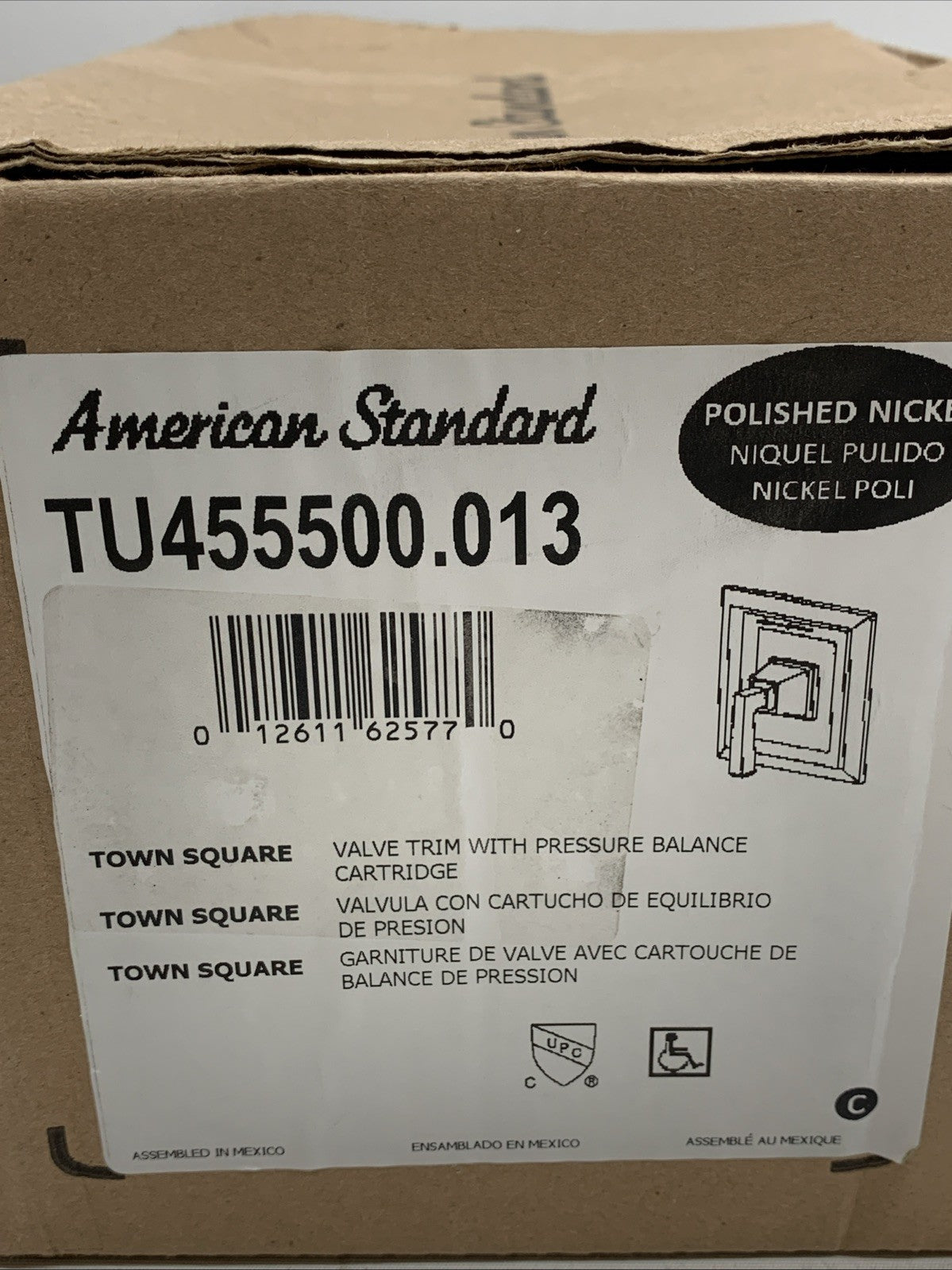 American Standard TU455500.013 Town Square S Valve Only Trim Kit Polished Nickel