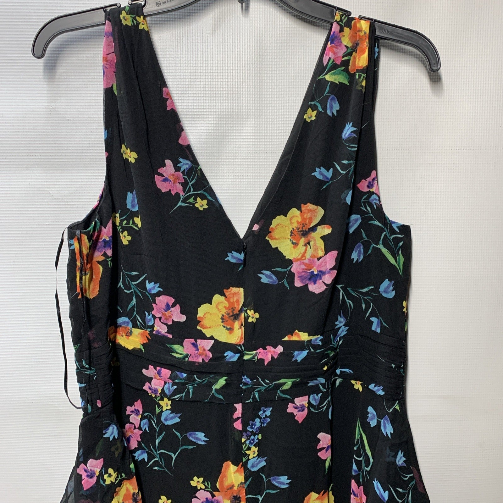 Guess Midnight Fields Women Maxi Dress Size 14 Floral Print Sleeveless V-neck