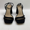 SAM EDELMAN Women's Size 9.5 Kia Sculptural Heel Ankle Strap Sandals Black Suede