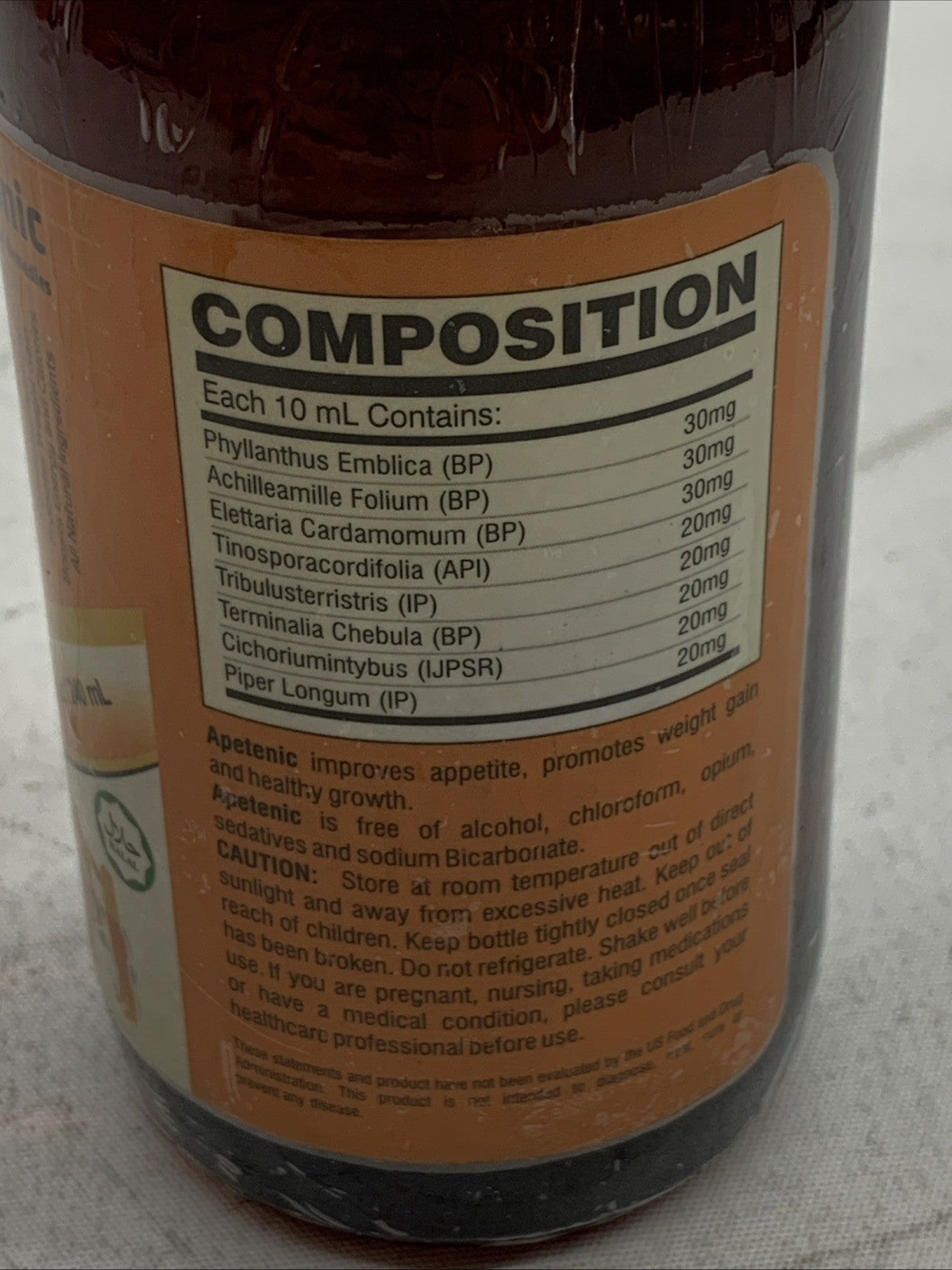 Herboganic Apetenic Appetite Booster Stimulant, Promotes Weight Gain 8oz/240ml