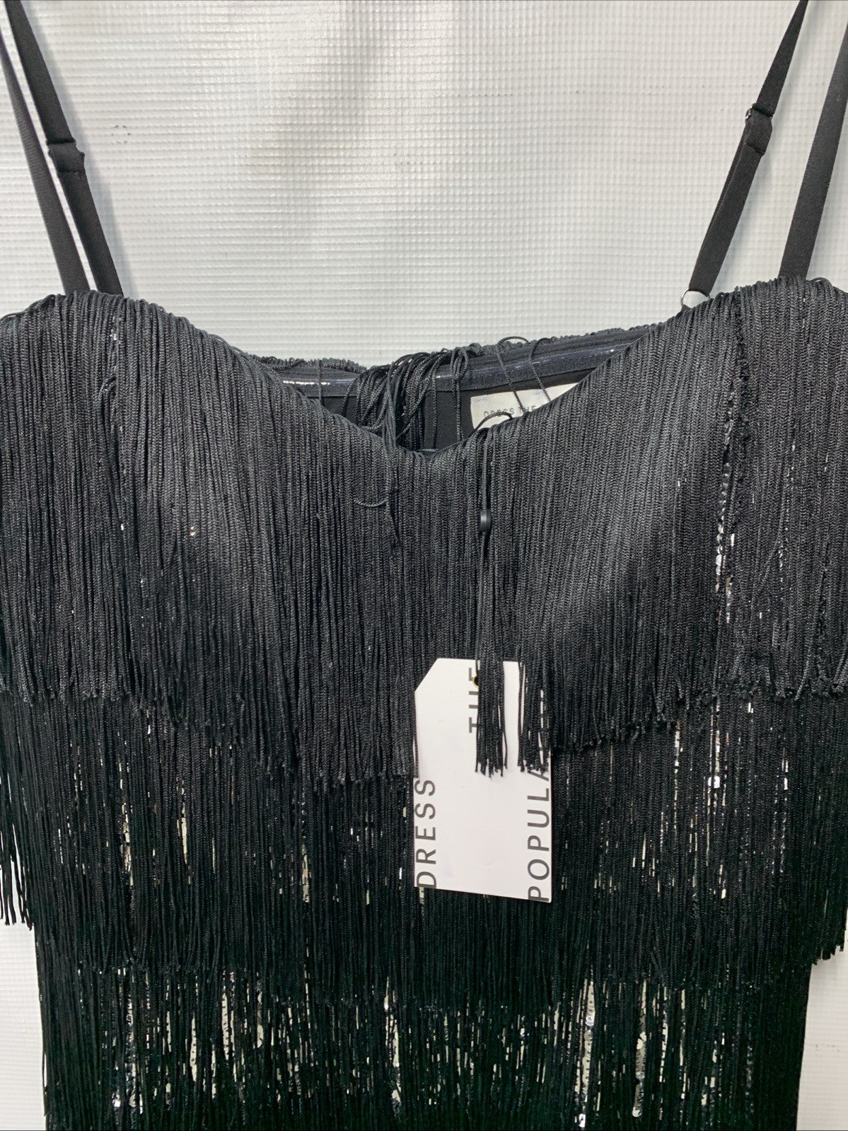 Dress the Population Black/Sliver Sequin Fringe Party Flapper 20s Dress Size XXL