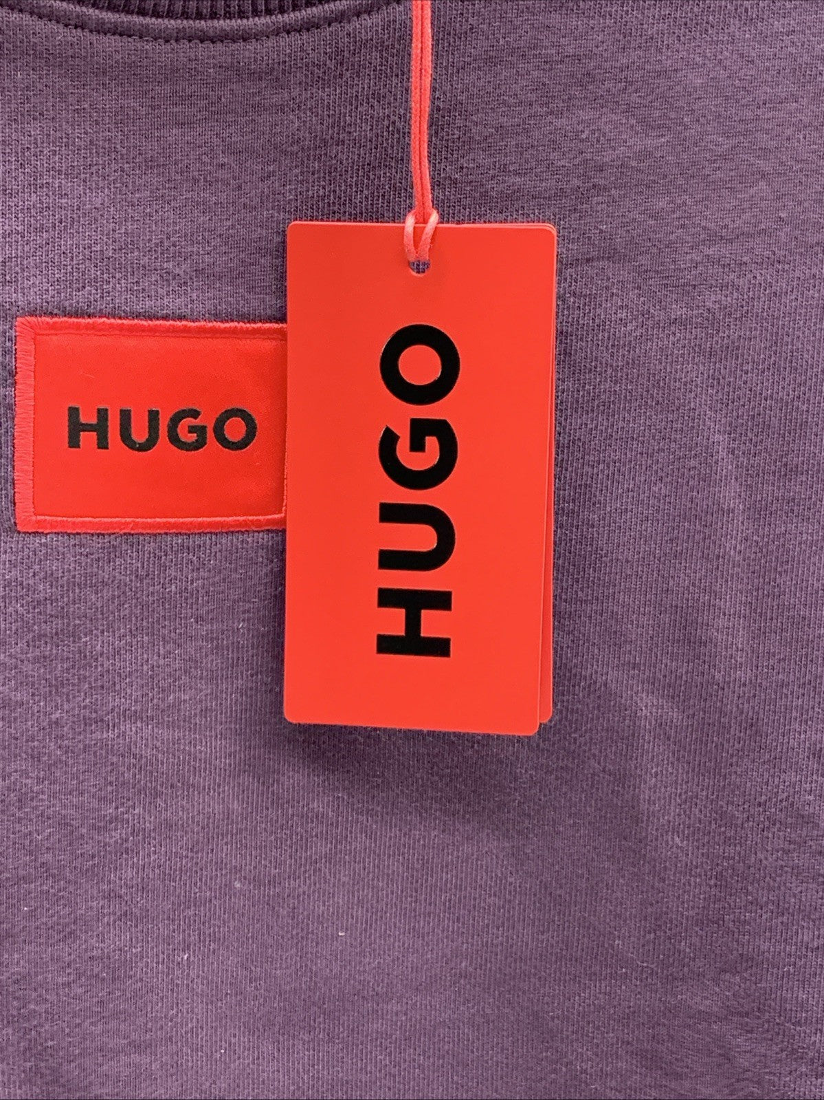 Hugo Boss Men's Diragol212 Purple Logo Crewneck Sweatshirt Large Long Sleeve