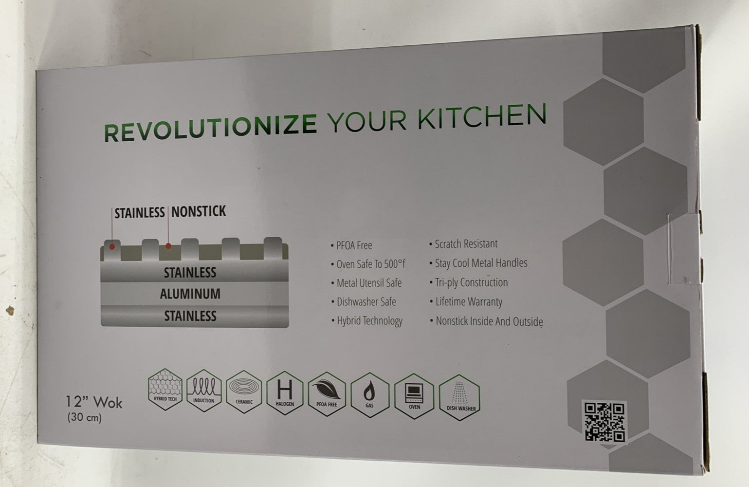 Hexclad Hybrid Cookware Stainless Steel Nonstick 12