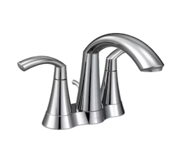 Moen Glyde Brushed Nickel Two-Handle High Arc Centerset Bathroom Faucet, 6172BN