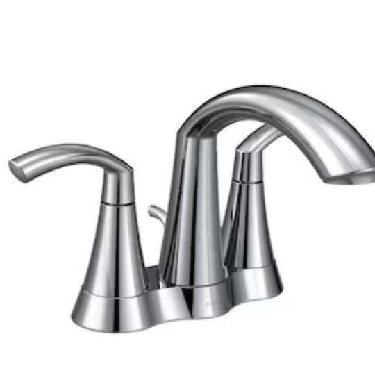Moen Glyde Brushed Nickel Two-Handle High Arc Centerset Bathroom Faucet, 6172BN