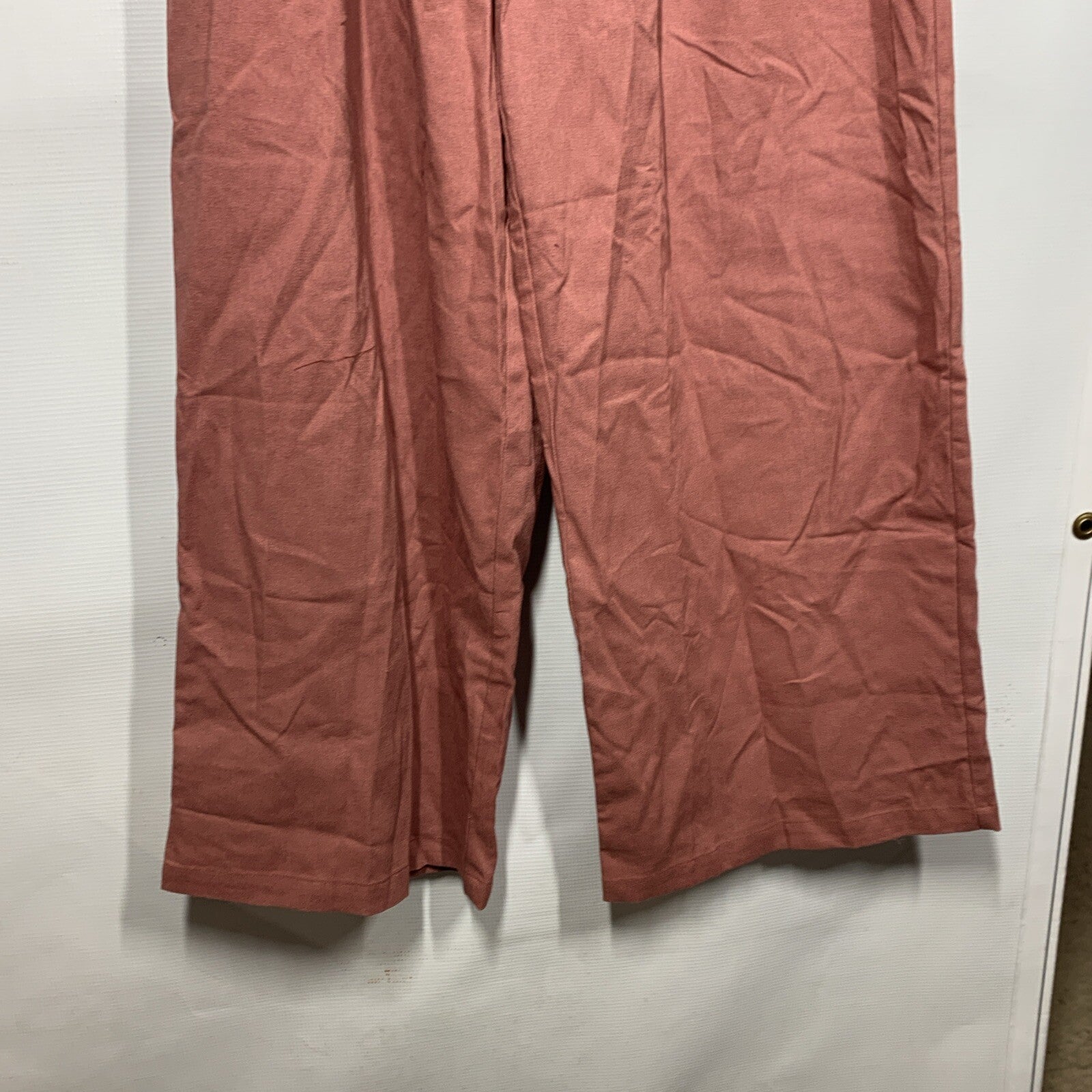 GRACE KARIN Wide Leg Pant for Women Cotton Linen Business Small Pink with Pocket