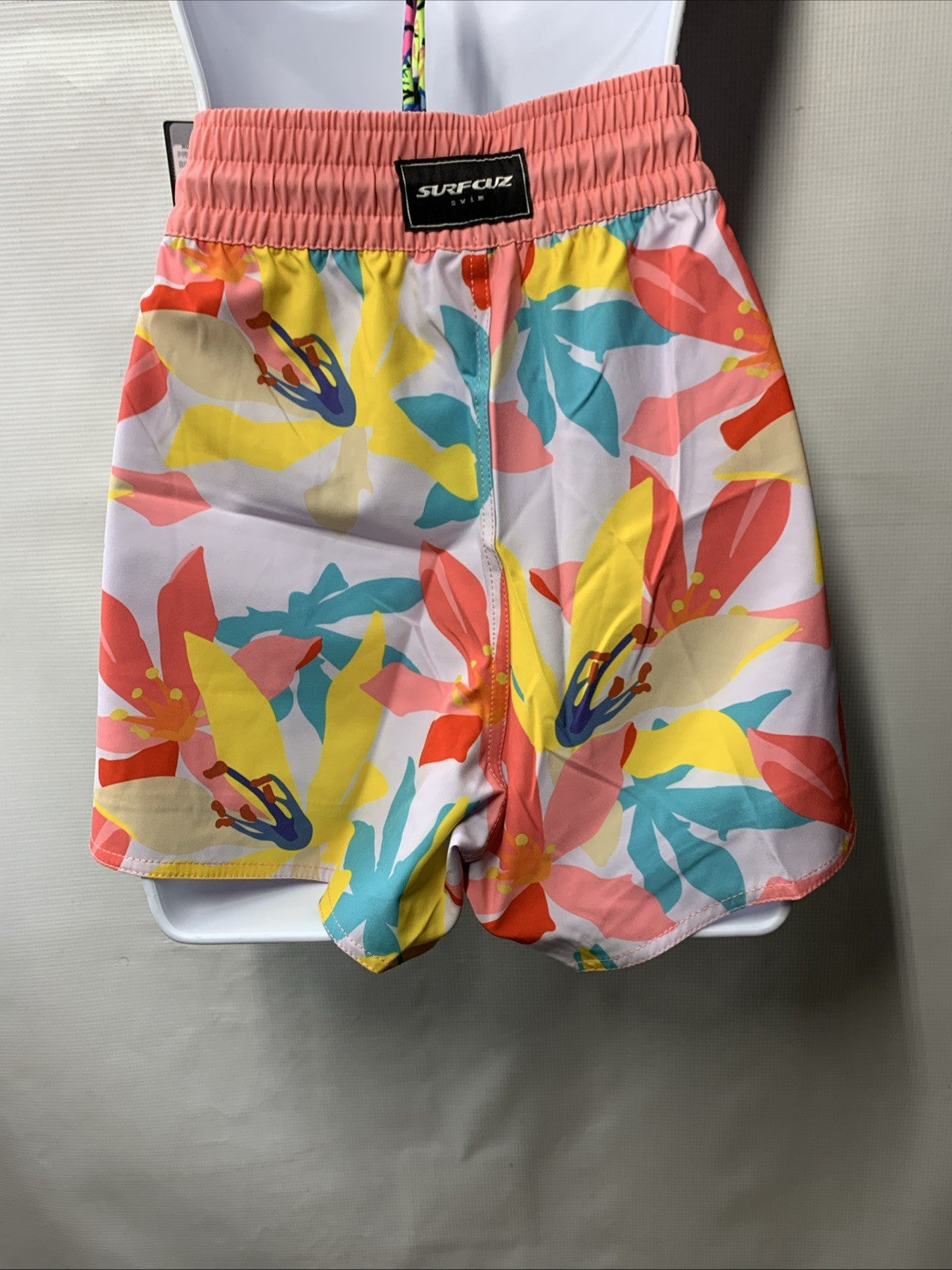 SURFCUZ Quick Dry Board Shorts Women's Size Large Floral Print Surf Beach Short