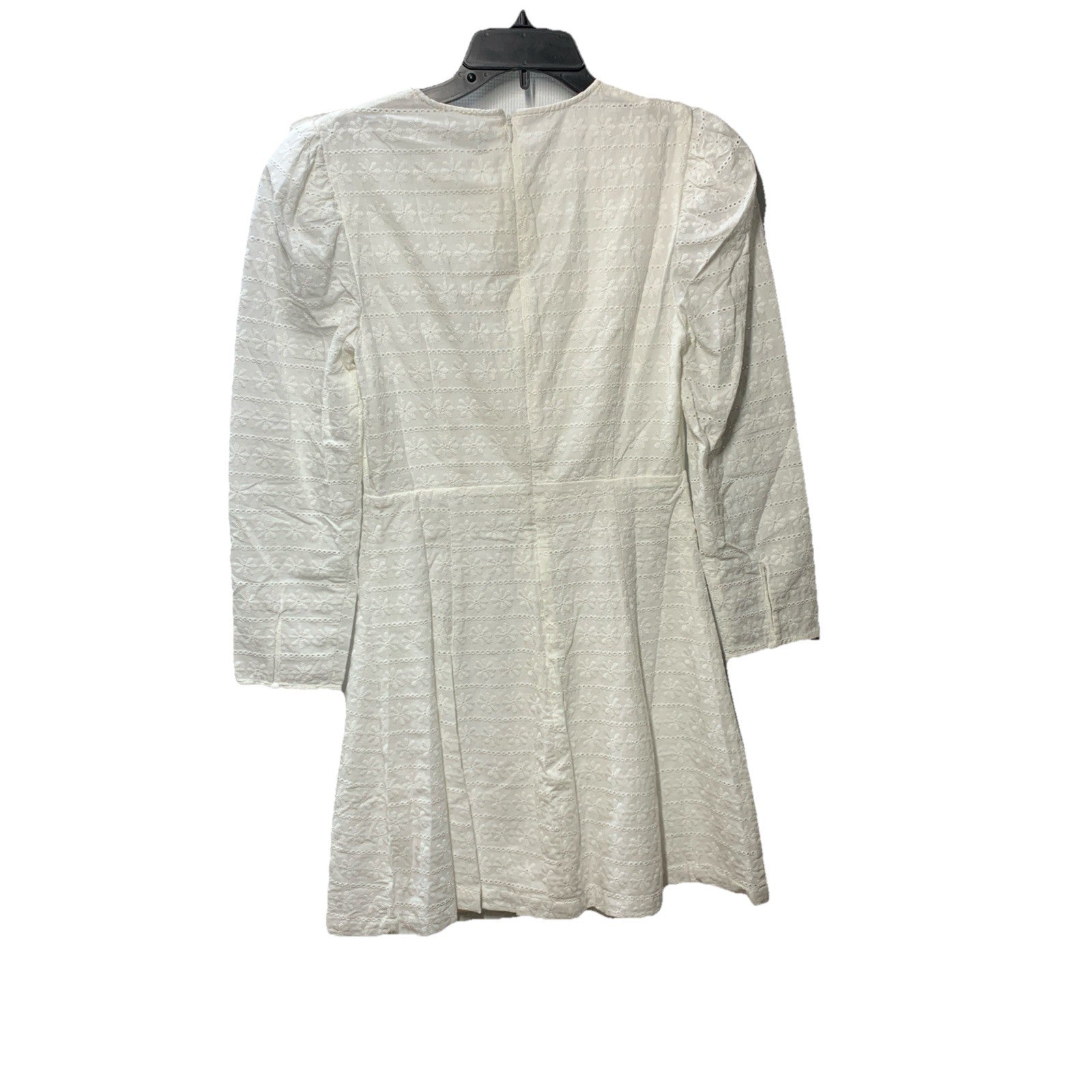 Likely Women's Emelynn Dress White Mini Cute 3/4 Sleeve Ruffle Casual Size 4