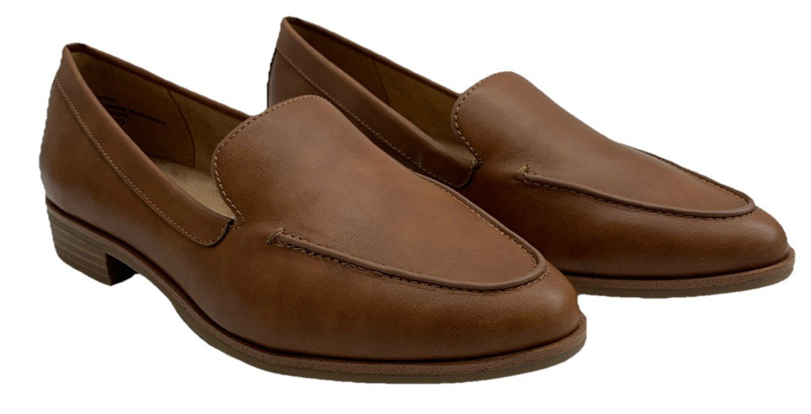 Aerosoles Women's Tailored  Everest Loafer 7M Dark Tan Slip-on Faux Leather