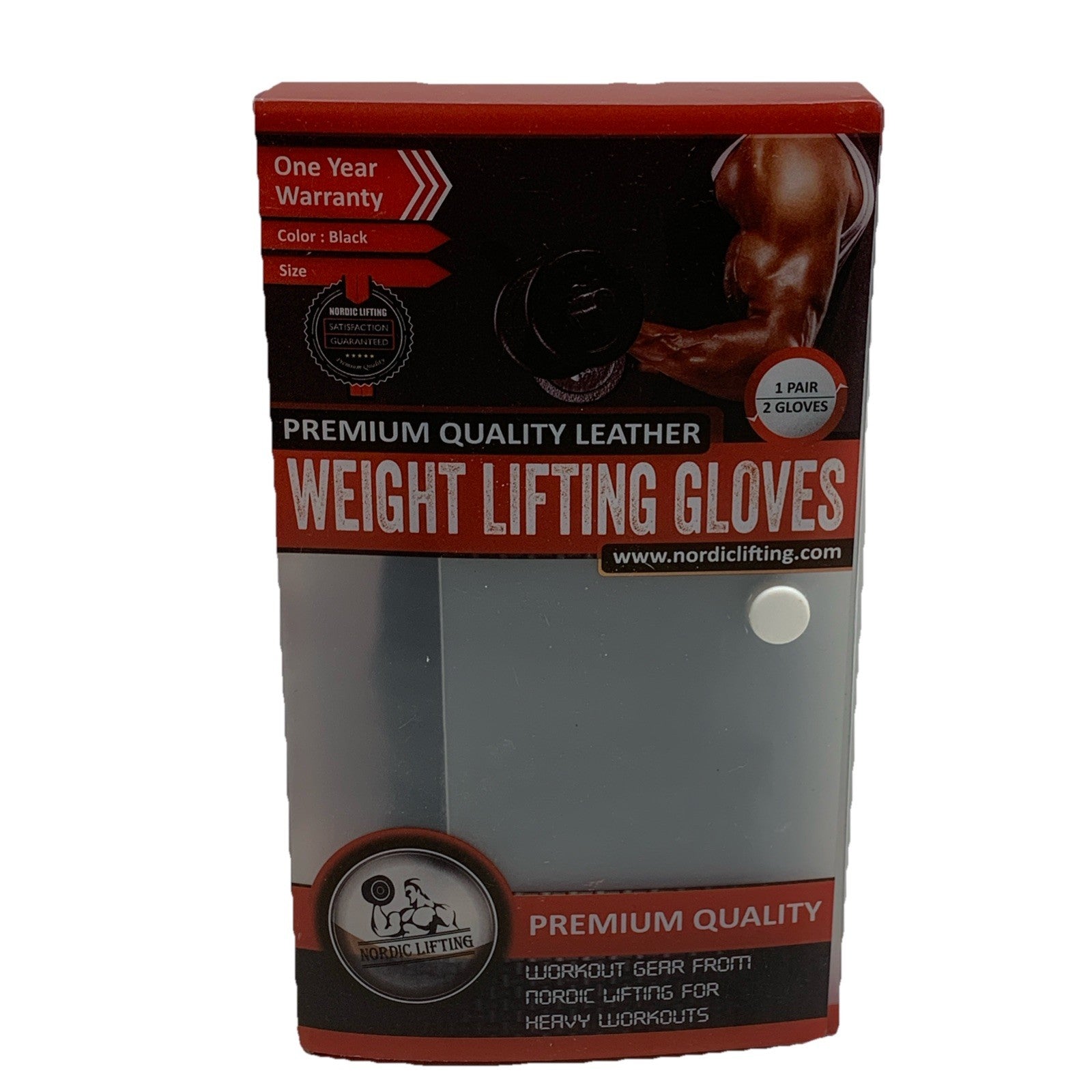 Nordic Lifting Weight Lifting Gloves 1 Pair Black Wrist Support for Gym Workout