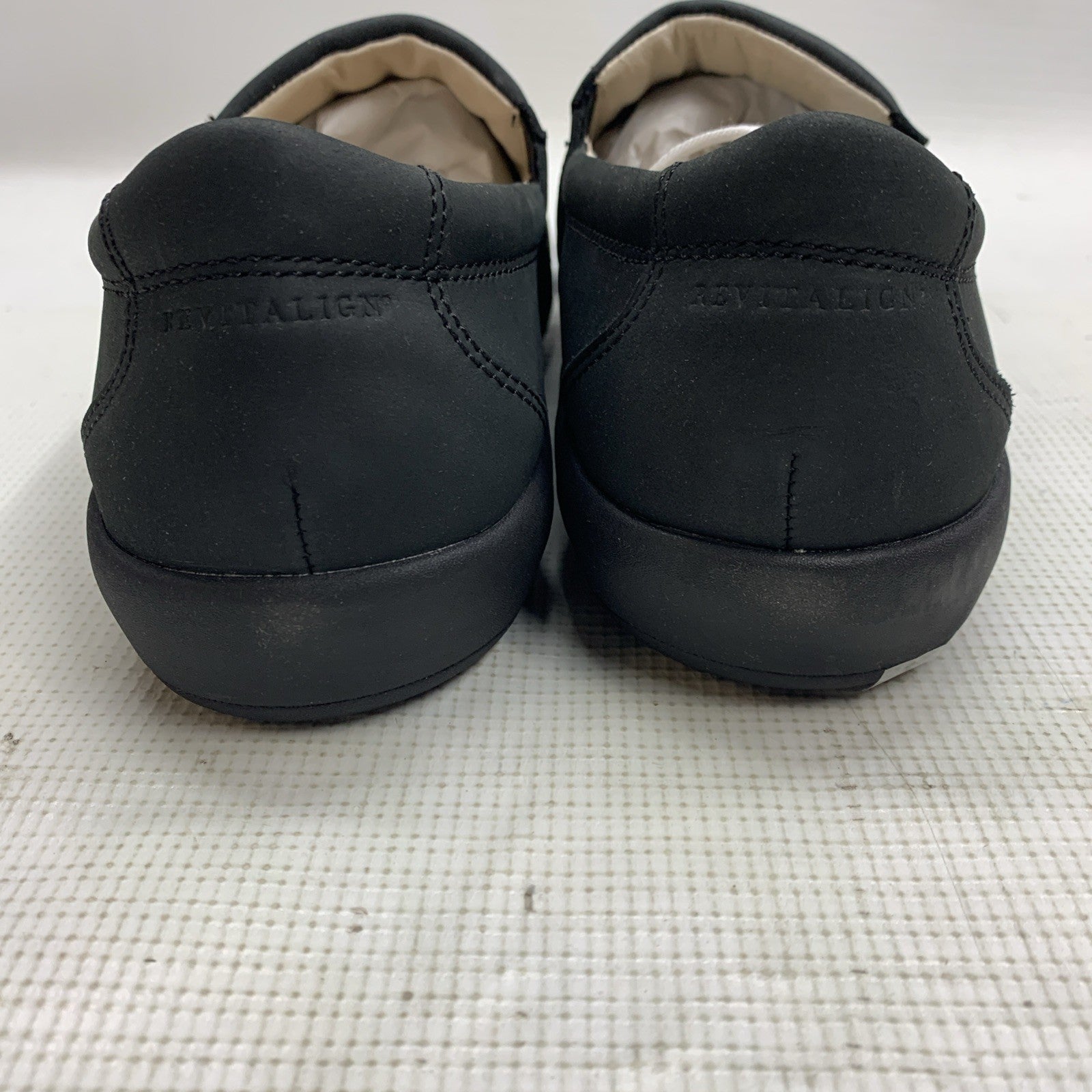 Revitalign Womens Size 9.5 Ridgeway Picasso Black Leather Slip On Comfort Shoe