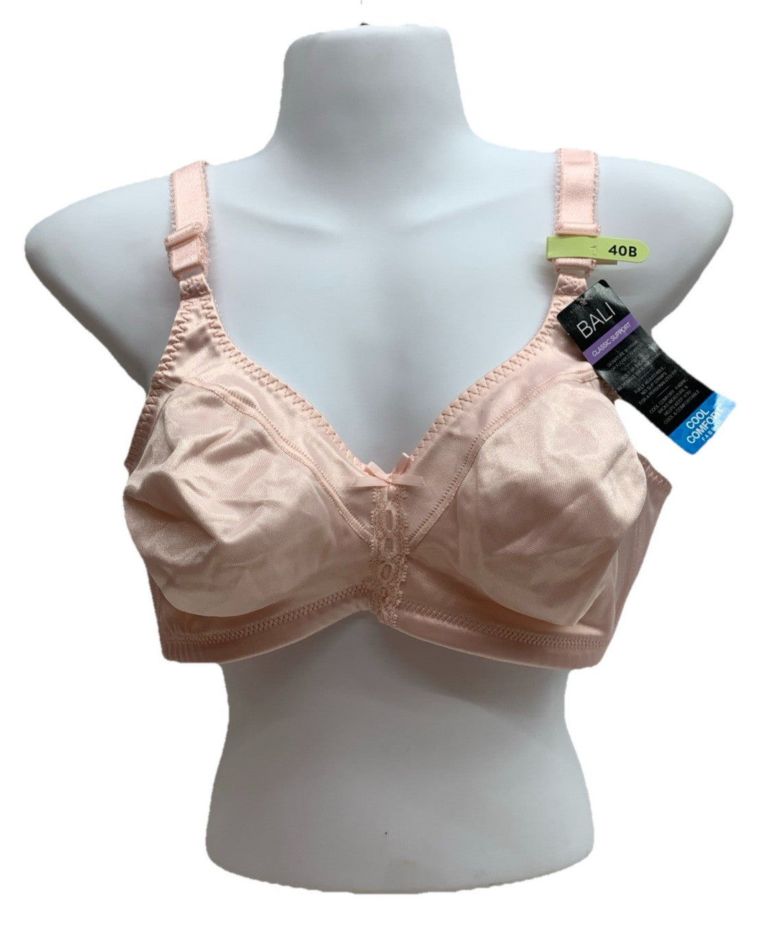 Bali DF3820 Women Double Support Cool Comfort Wirefree T-shirt Bra Pink Size 40B
