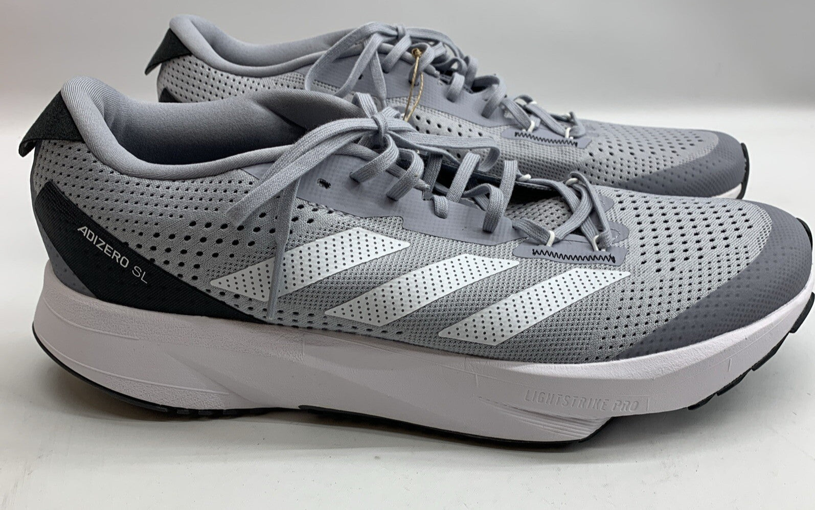 adidas Adizero SL White Black Size 10.5 Men Running Sports Shoes Sneakers Gray