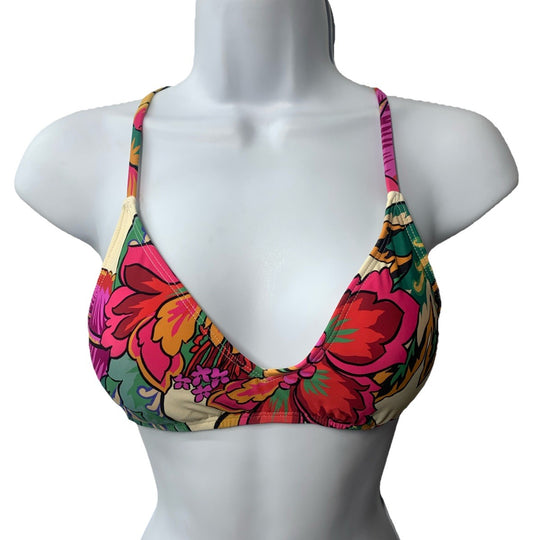 ROXY Swim Bikini Top Beach Classics Small Swimsuit Top Surf & Beachwear Blossom