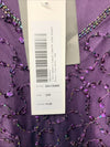 J Kara Sequin Capelet Long Beaded Dress V-neck Pull On Size 22W Purple