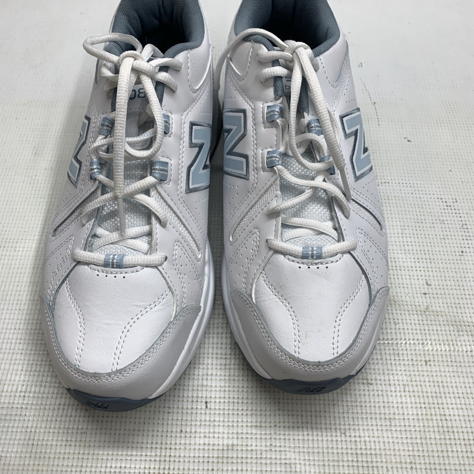 New Balance 608 V5 Womens 10.5 Men's 9 Walking Shoes White Blue Casual Sneakers