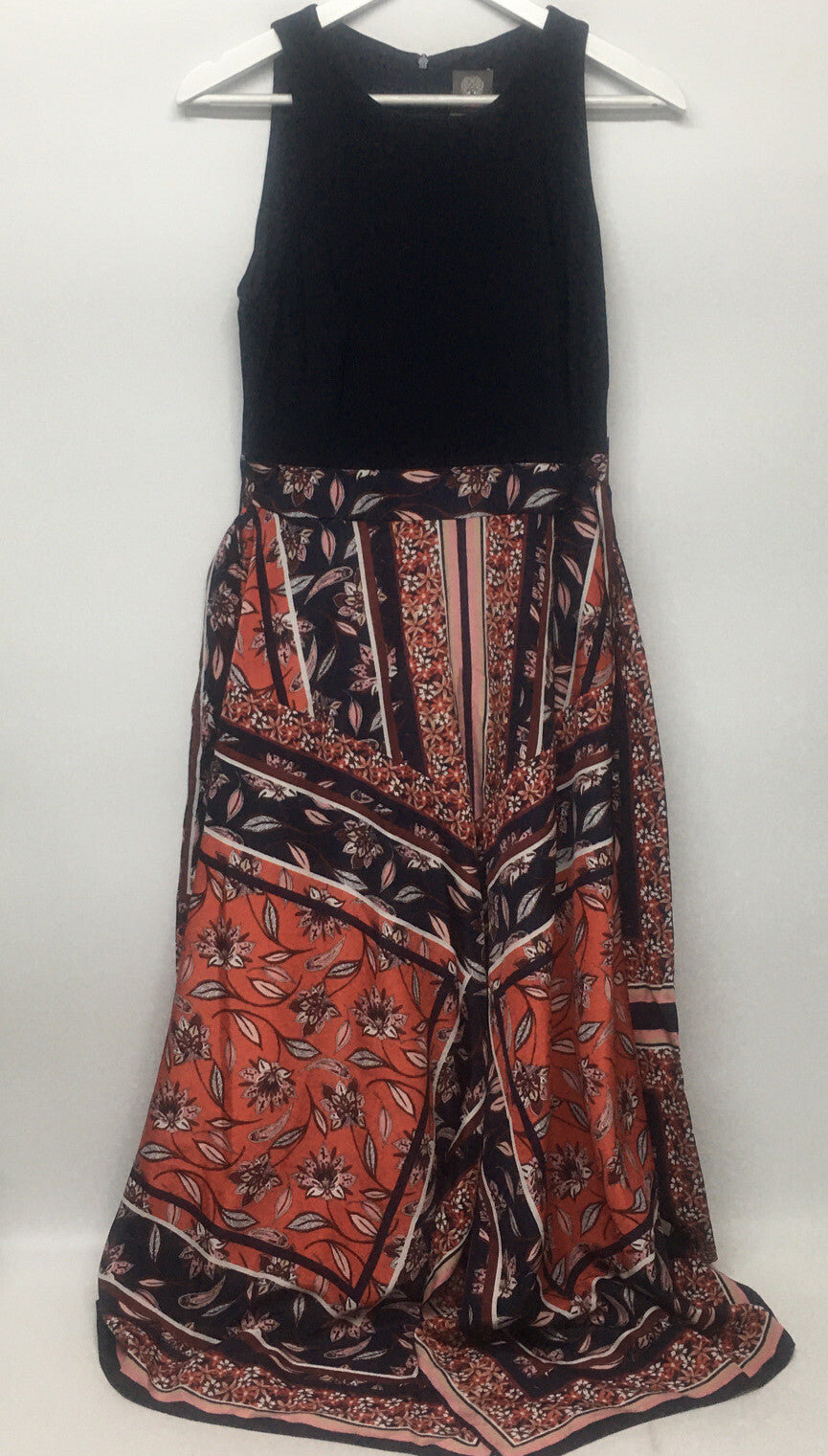 Vince Camuto sleeveless persimmon V-neck dress in size 10, featuring a handkerchief hem, from the Women's Clothing collection.