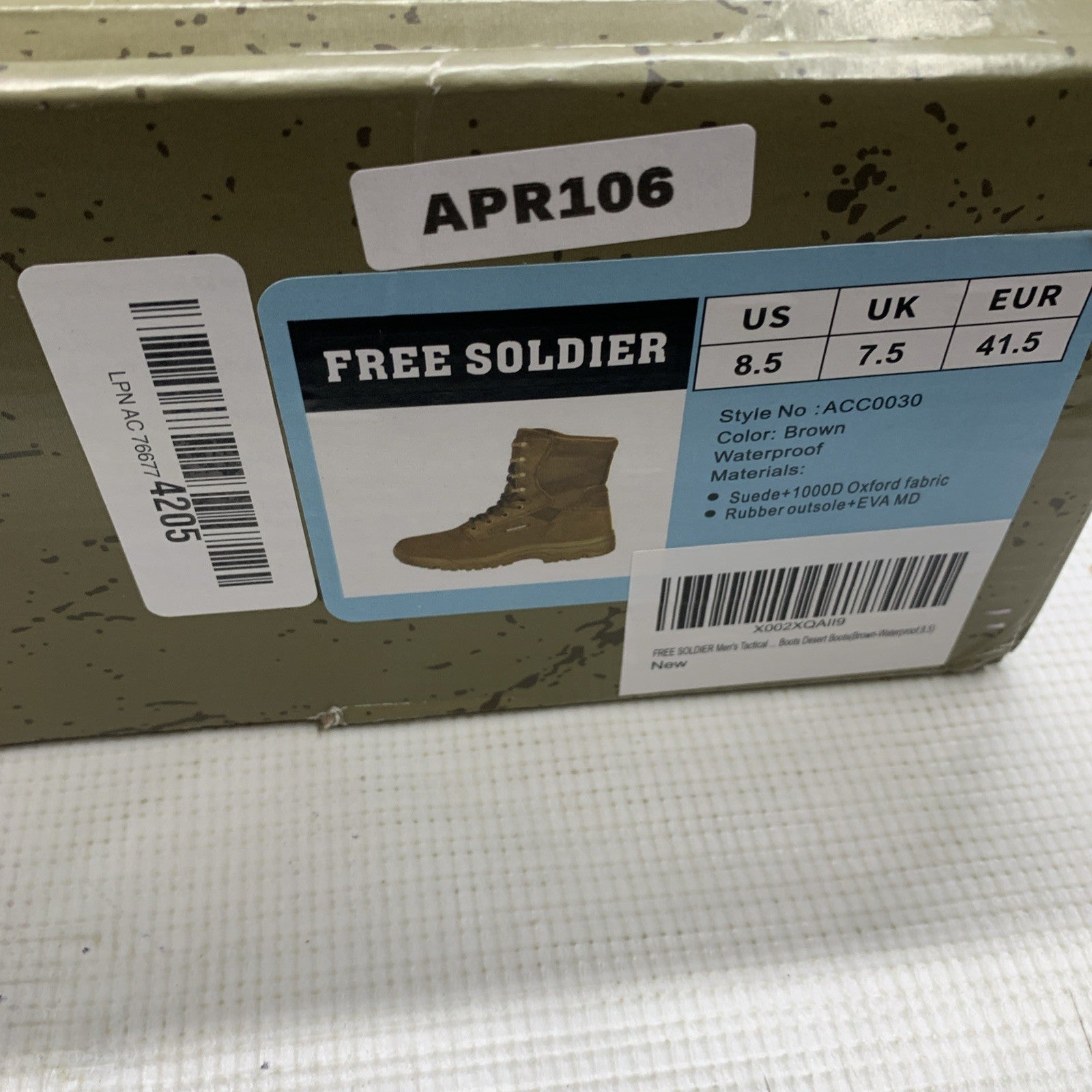 FREE SOLDIER Women’s Tactical  8 Inches Lightweight Combat Boot Durable Size 8.5