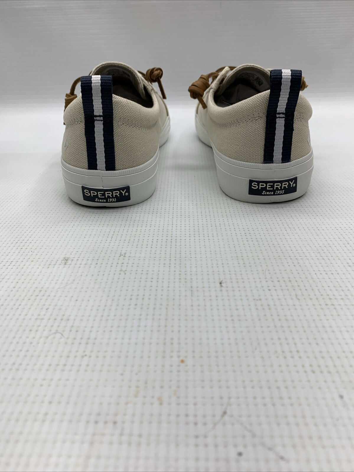 Sperry Womens Crest Vibe Linen Sneaker Oat Size 9.5 Lace-up Shoes Classic Casual