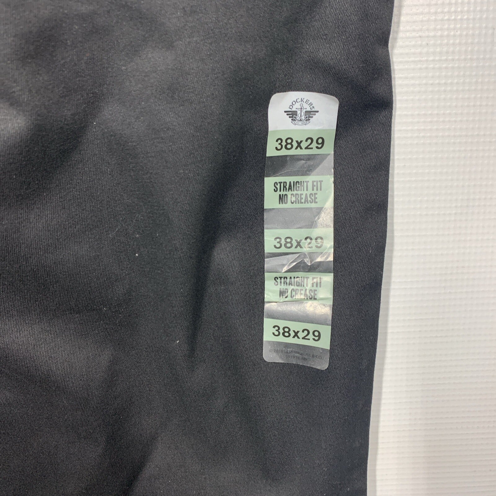 Dockers Signature Khaki Men's Pants Straight Fit Lux Cotton Stretch 38X29 Black