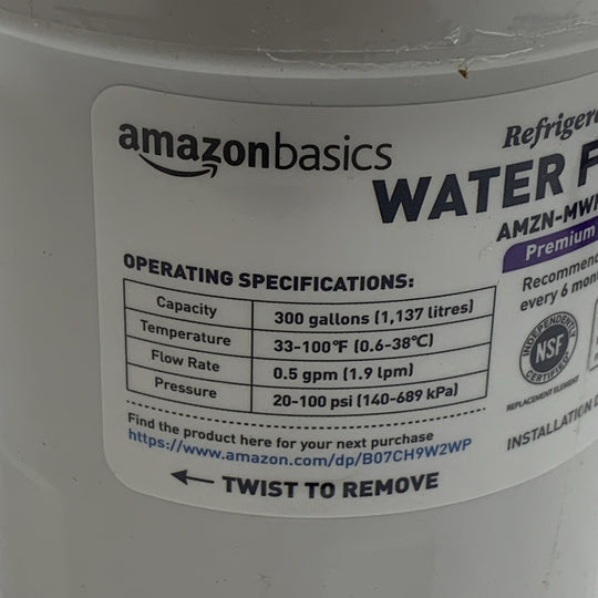 Amazon Basics Replacement AMZN-MWF Refrigerator Water Filter Cartridge - 3 Pack